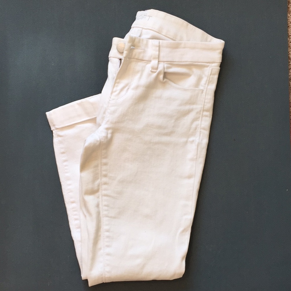 White cropped pants from LOFT